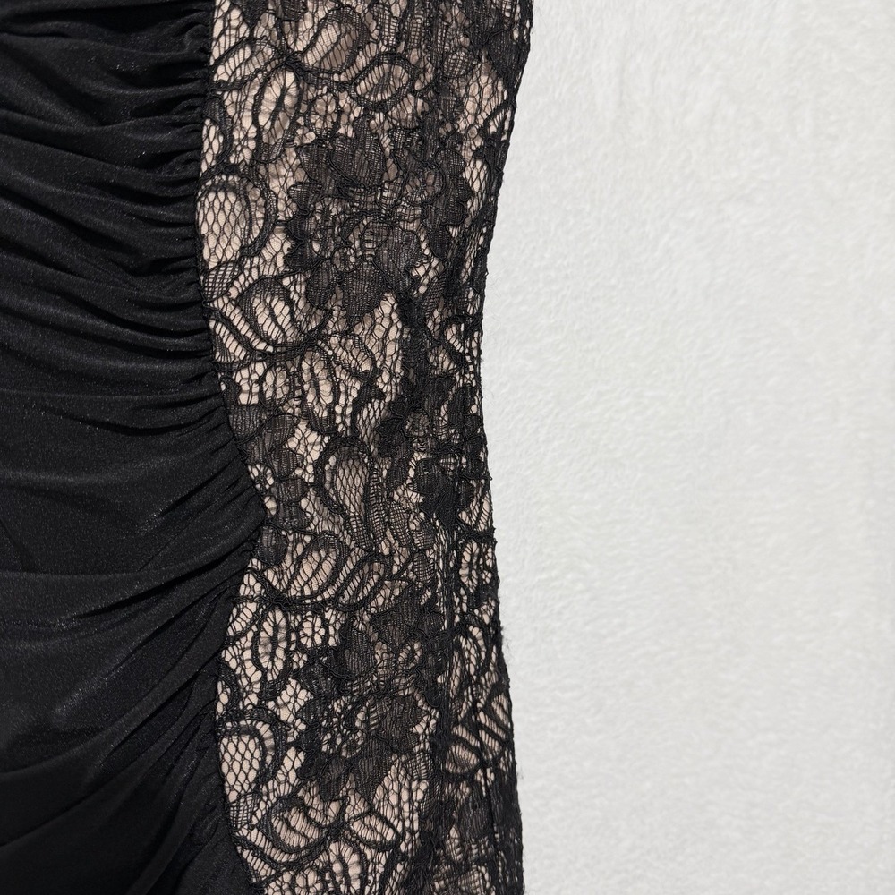 Betsy‎ & Adam Lace Bodycon Black Nude Dress - Picture 7 of 9